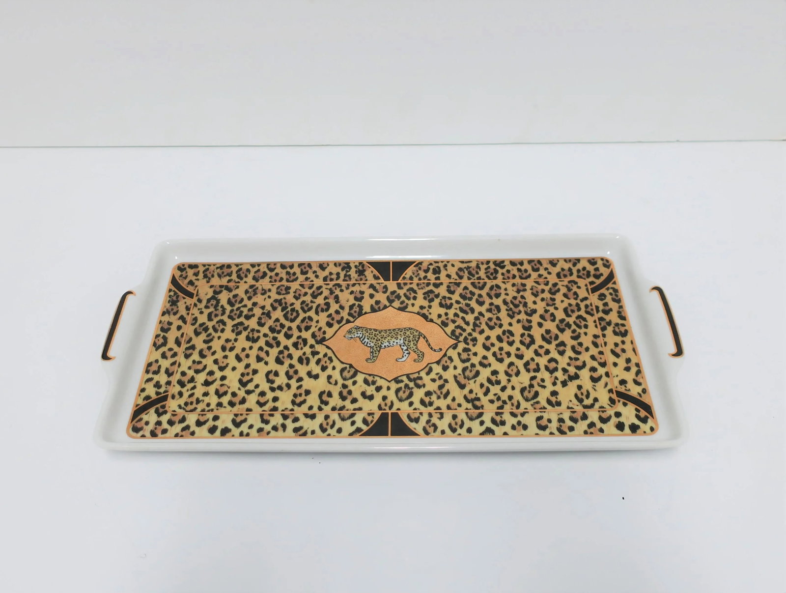 Porcelain Tray Animal Jaguar Cat by Designer Lynn Chase, 1990s - 5