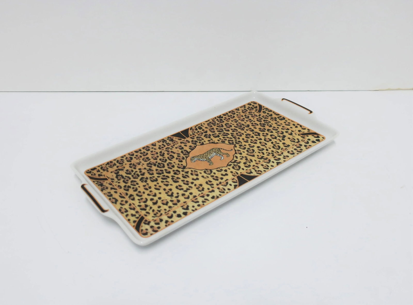 Porcelain Tray Animal Jaguar Cat by Designer Lynn Chase, 1990s - 7