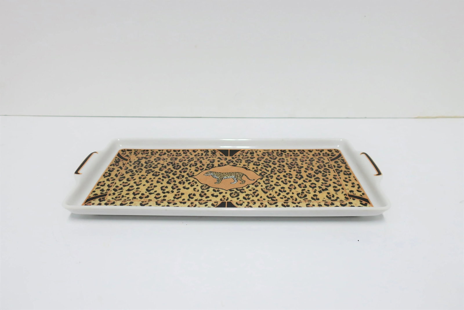 Porcelain Tray Animal Jaguar Cat by Designer Lynn Chase, 1990s - 9