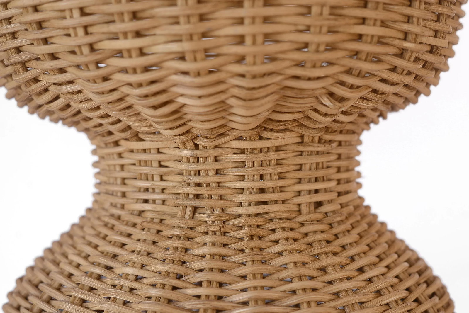Vintage Boho Wicker Rattan Pedestal Plant Stand - 11