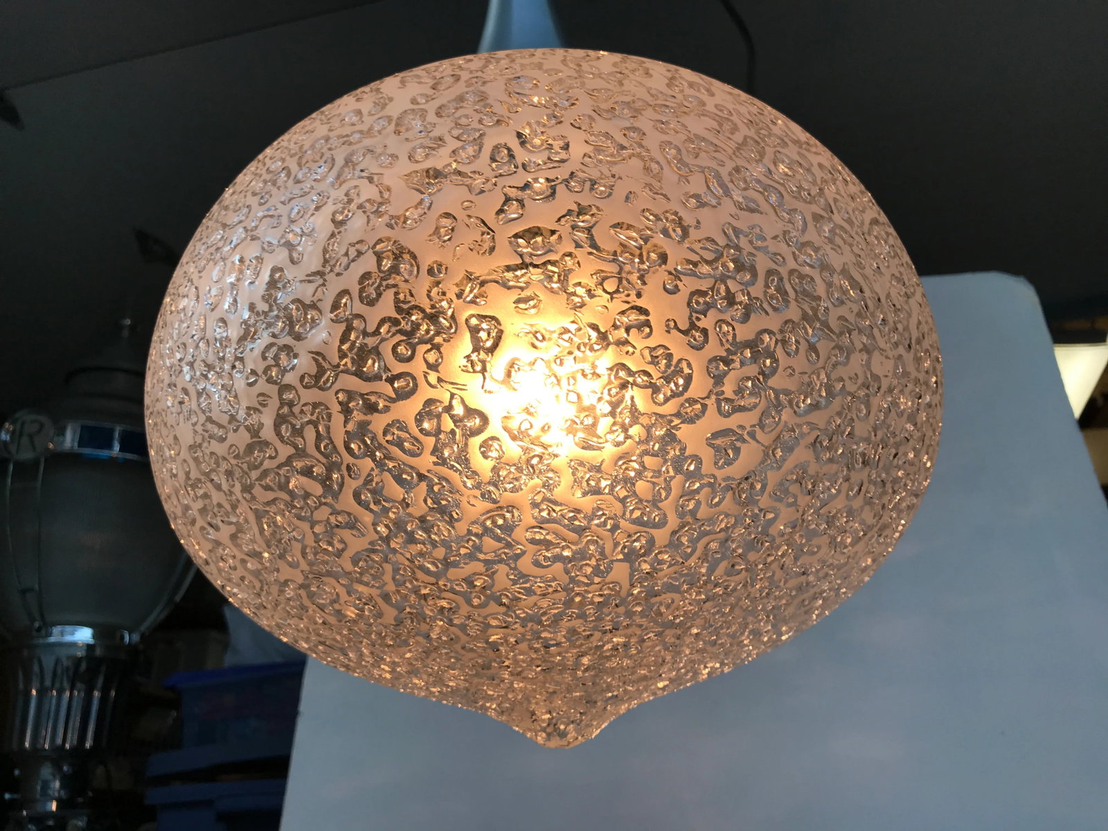 1960s Murano Glass Pendant Globe Ceiling Lamp Light by Doria - 10