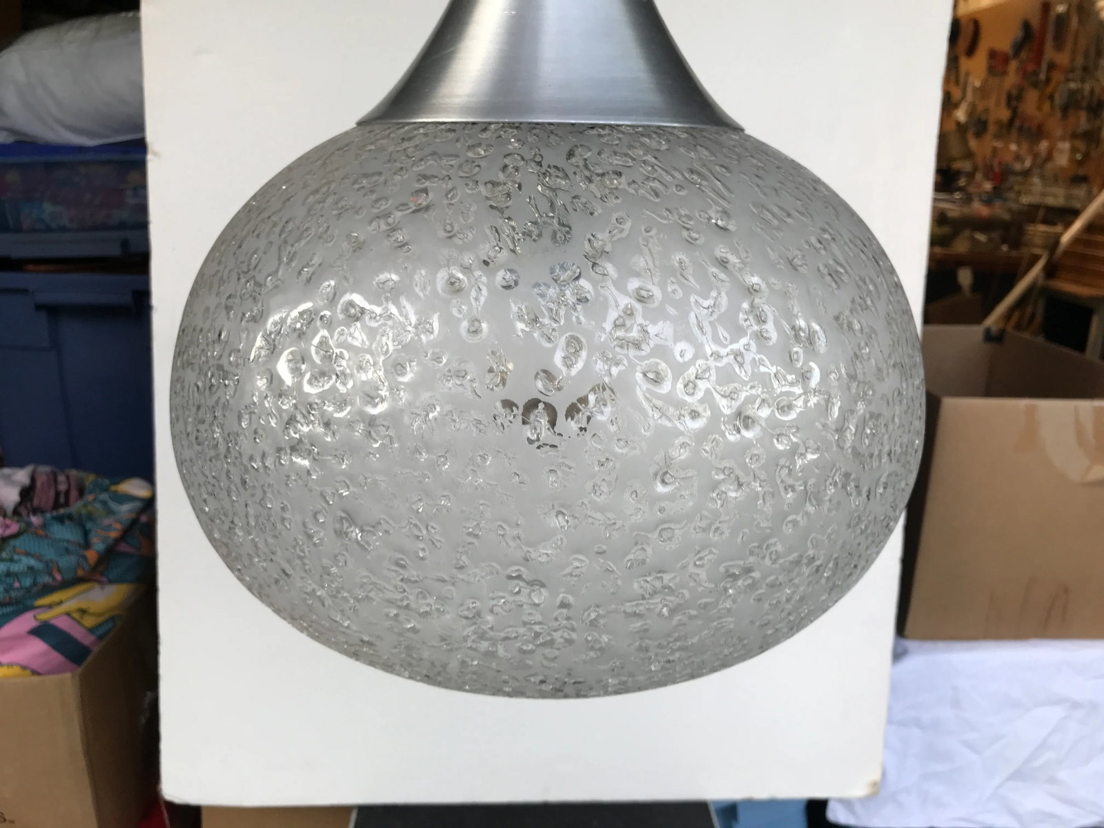1960s Murano Glass Pendant Globe Ceiling Lamp Light by Doria - 2