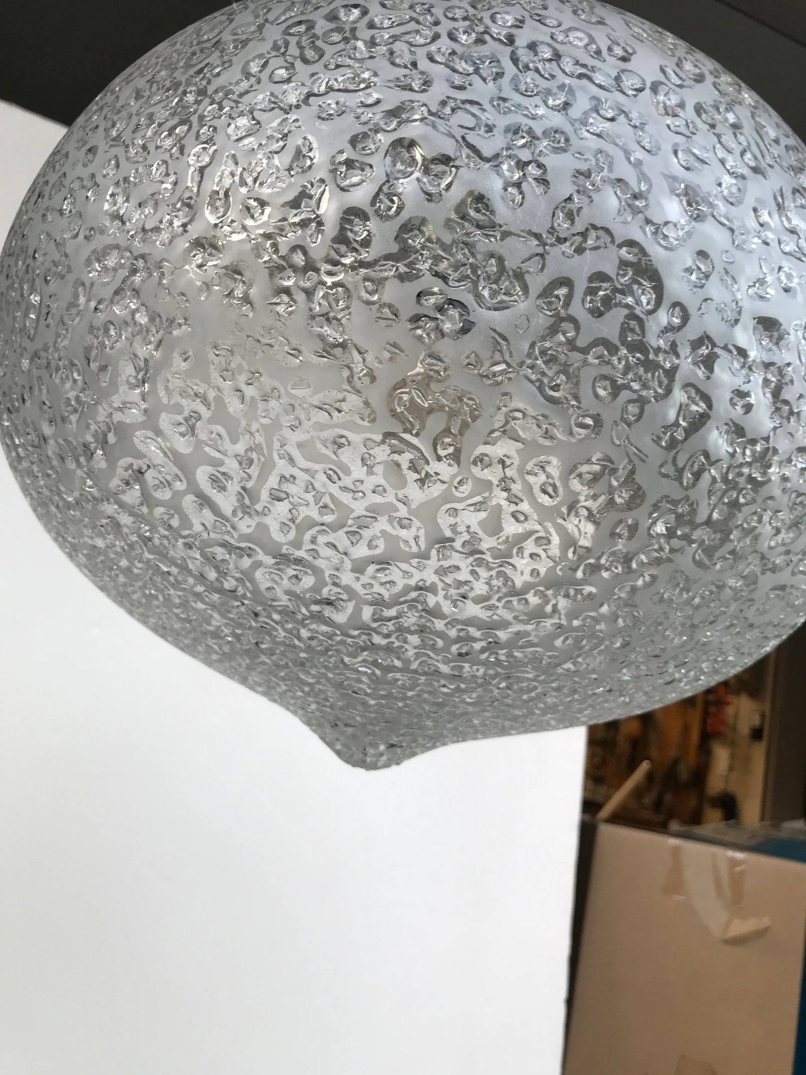 1960s Murano Glass Pendant Globe Ceiling Lamp Light by Doria - 3