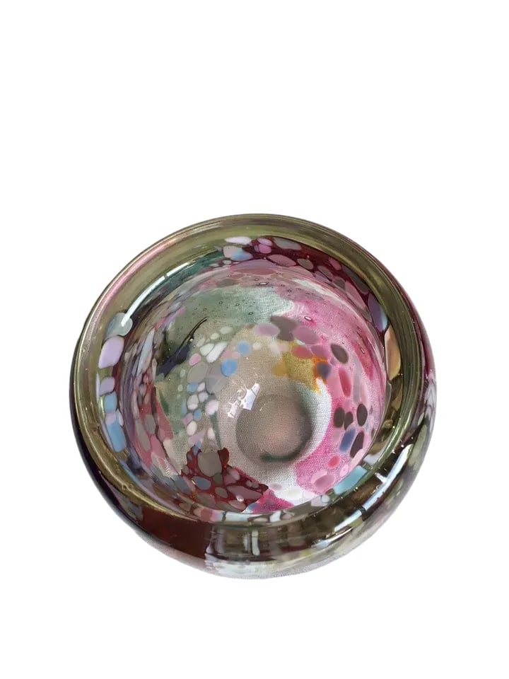 Signed Vintage 1988 John Gerletti Colorful Hand Blown Abstract Art Glass Vase - 6