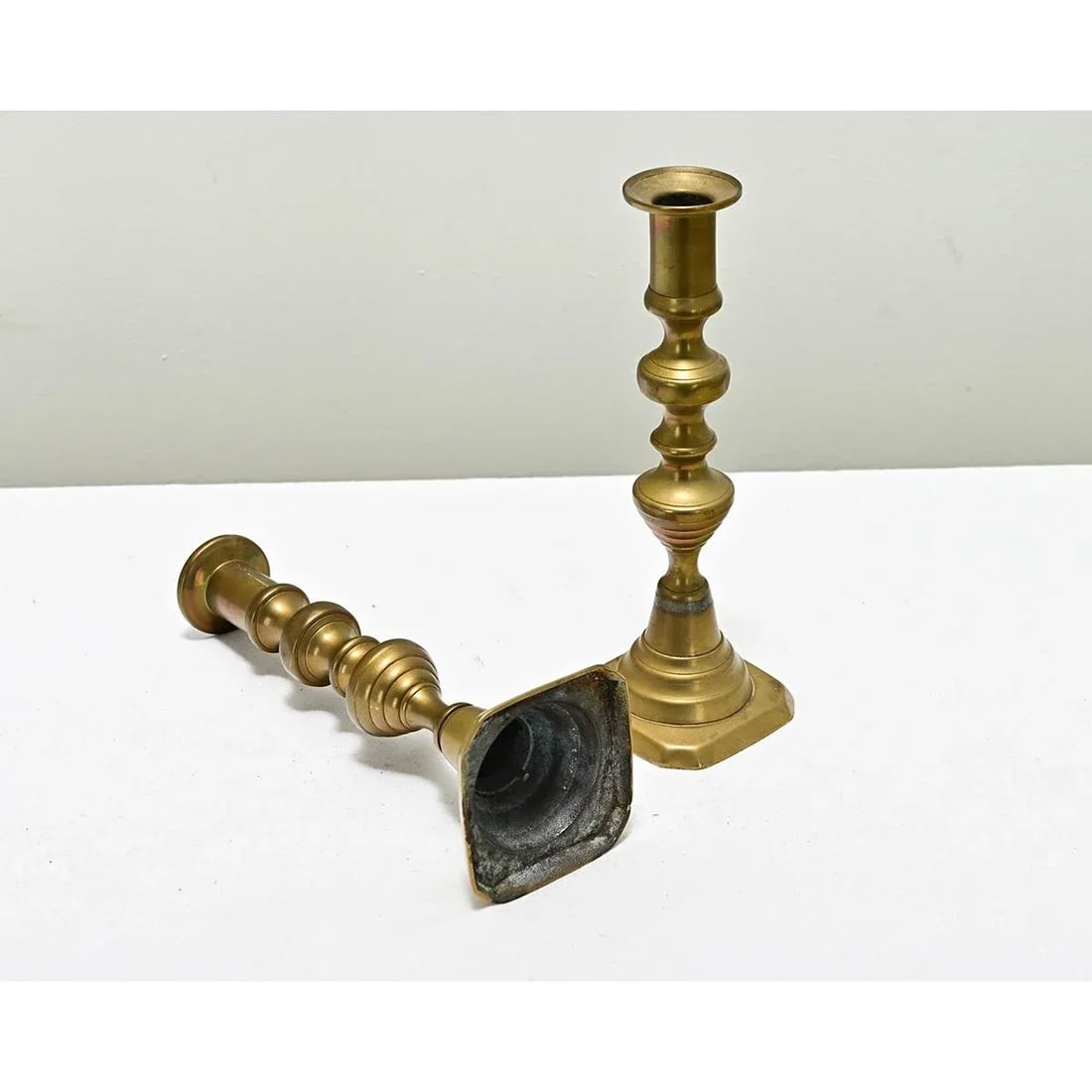 French Early 1900s Brass Candlesticks - A Pair - 3