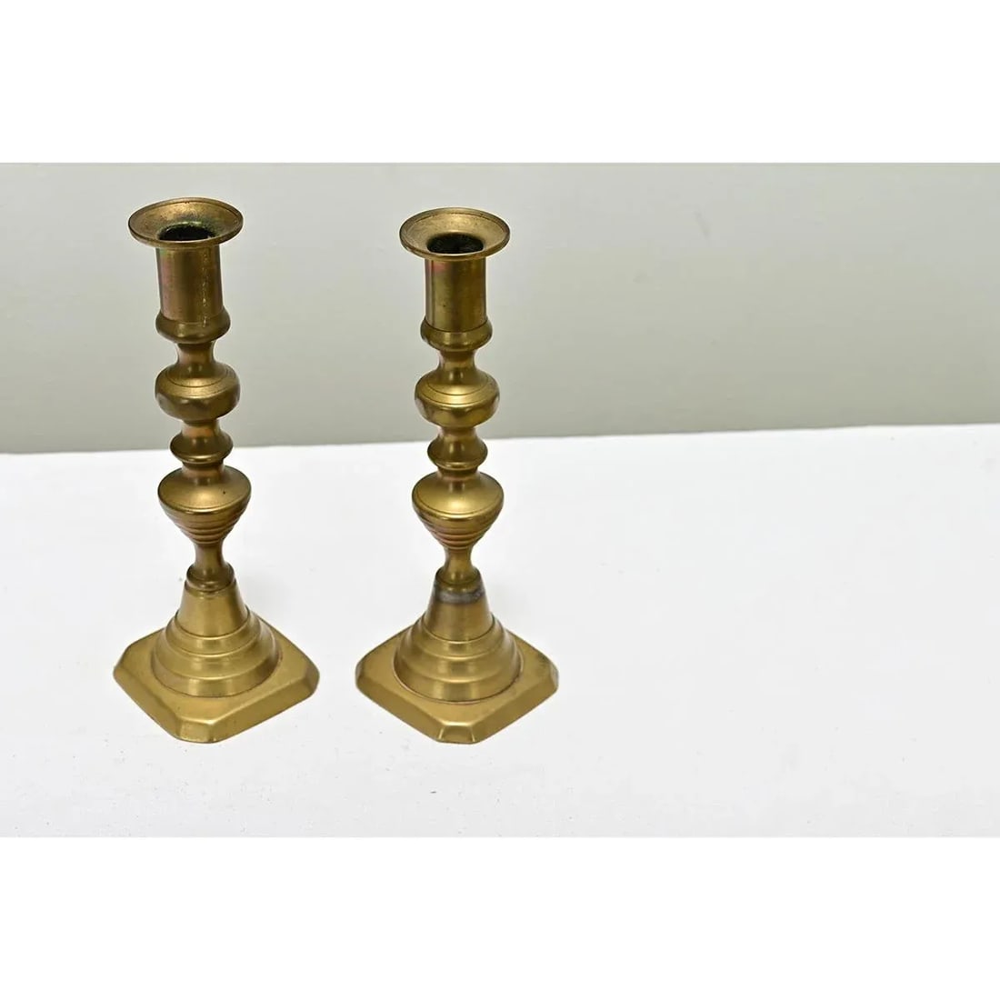 French Early 1900s Brass Candlesticks - A Pair - 4