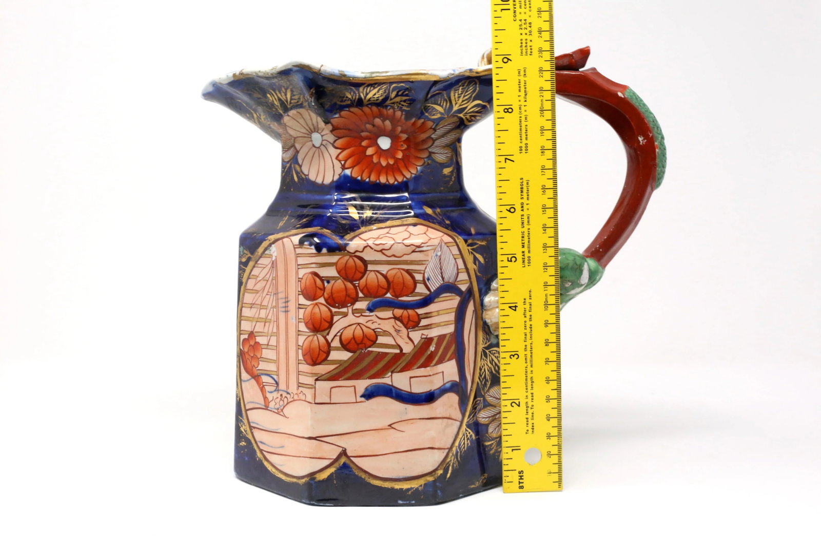 Early Vintage Mason's Ironstone "Rose and Apple" Pitcher - 11