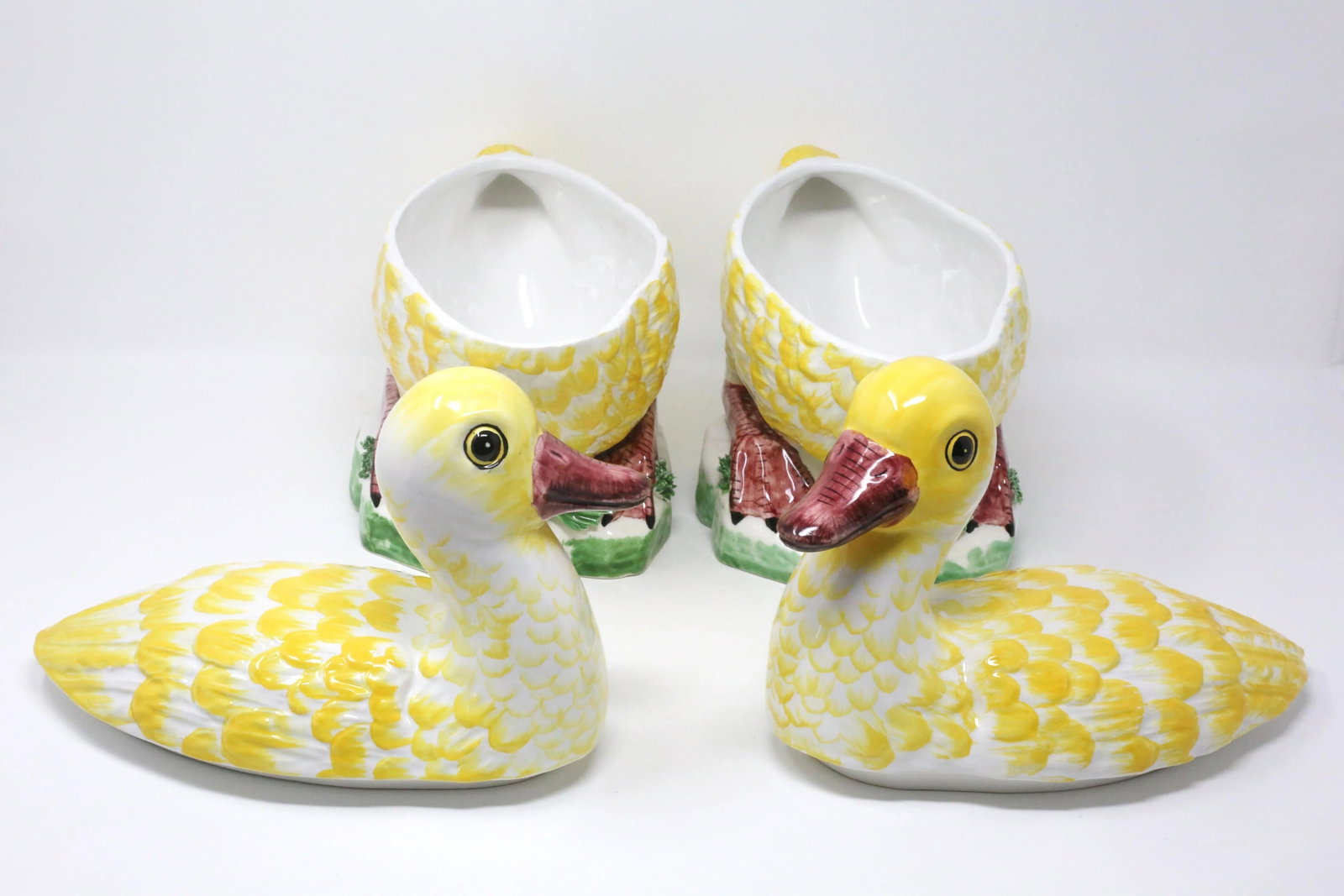 Vintage Palm Beach Regency Italian Yellow Duck Tureens - a Pair - 10