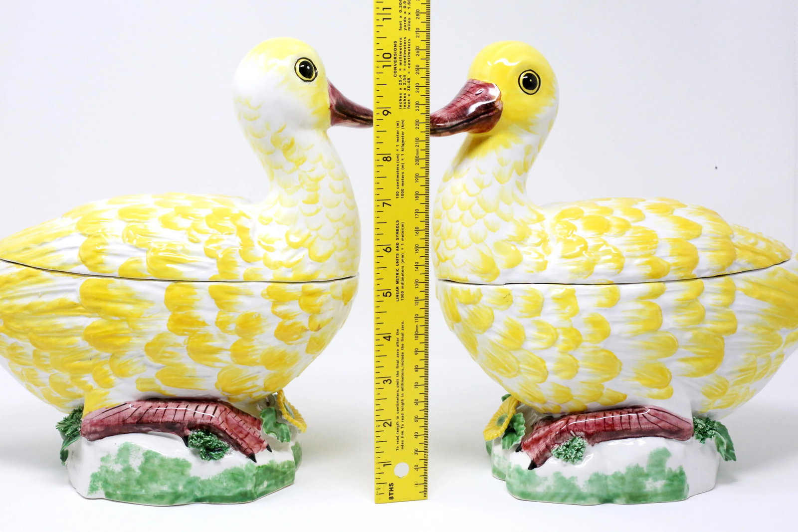 Vintage Palm Beach Regency Italian Yellow Duck Tureens - a Pair - 11