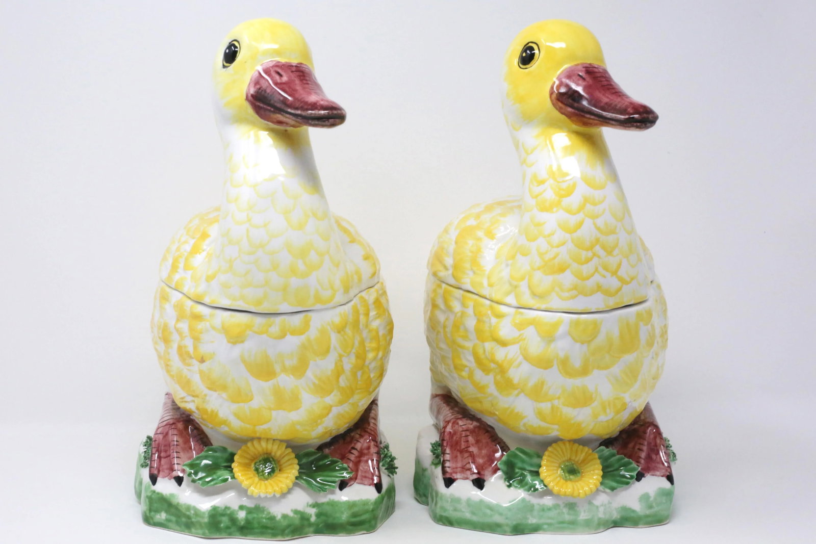Vintage Palm Beach Regency Italian Yellow Duck Tureens - a Pair - 3