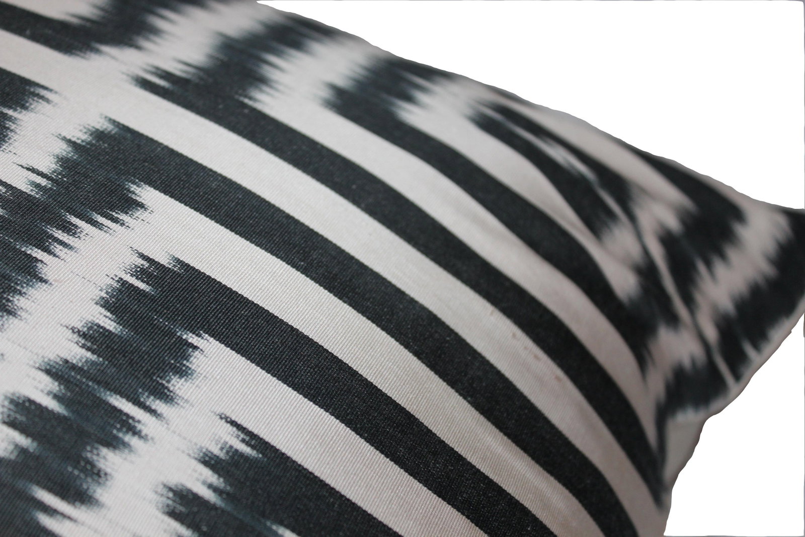 Contemporary Silk Ikat Bohemian Throw Pillow - 3