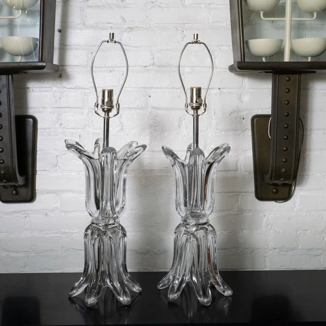 Pair of "Splash" Glass Lamps by Art Vannes France - 2