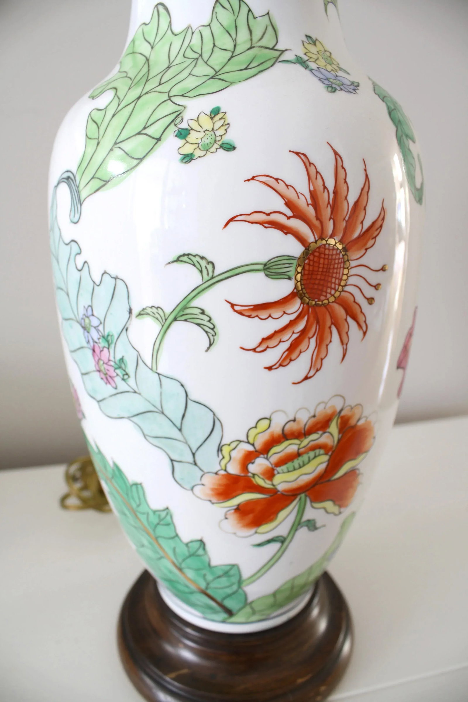 Mid 20th Century Frederick Cooper Regency Gilt Detail Botanical Ginger Lamp - 7