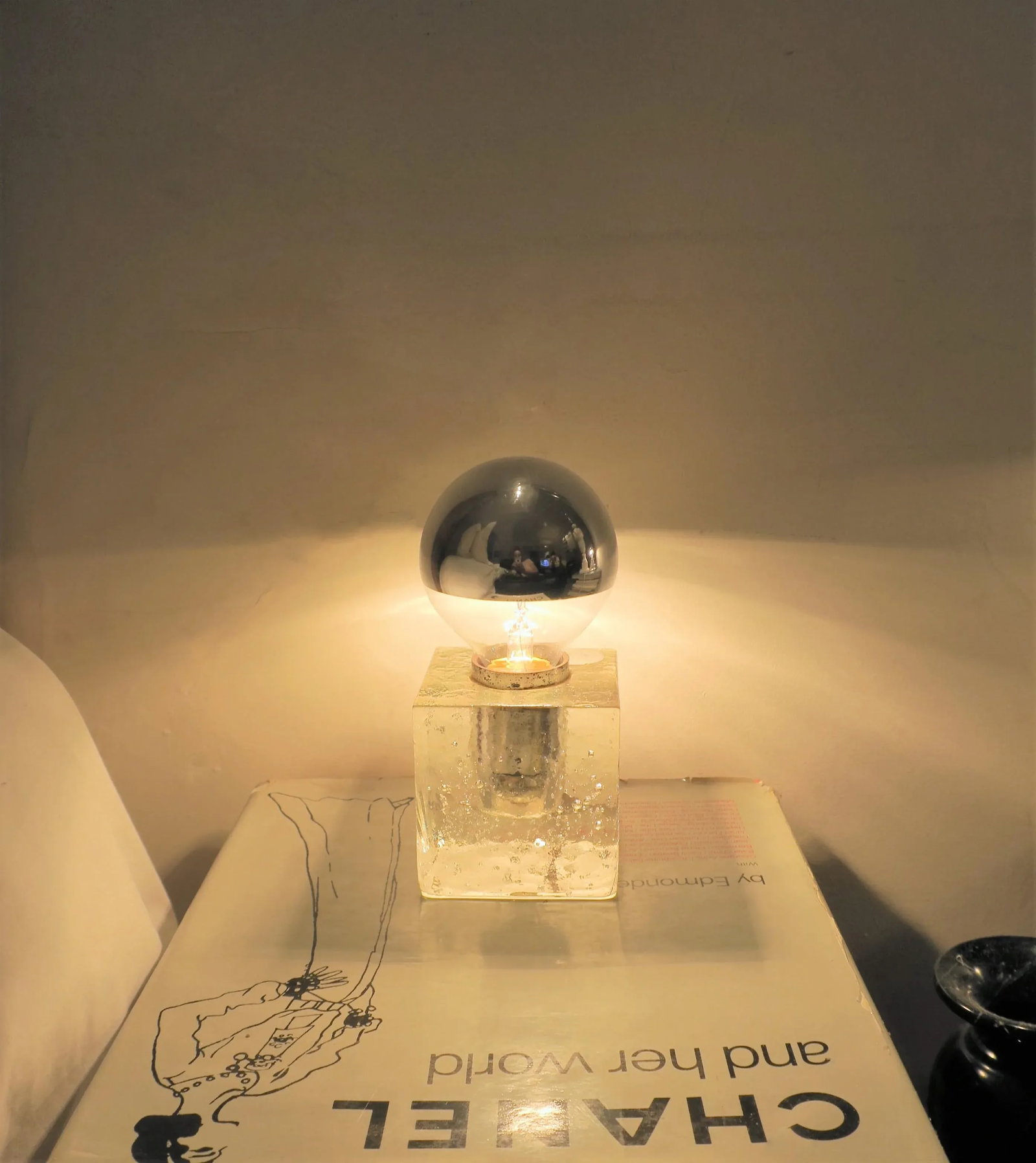 Italian Postmodern Poliarte Ice Cube Clear Art Glass Table Lamps, 1970s - 4