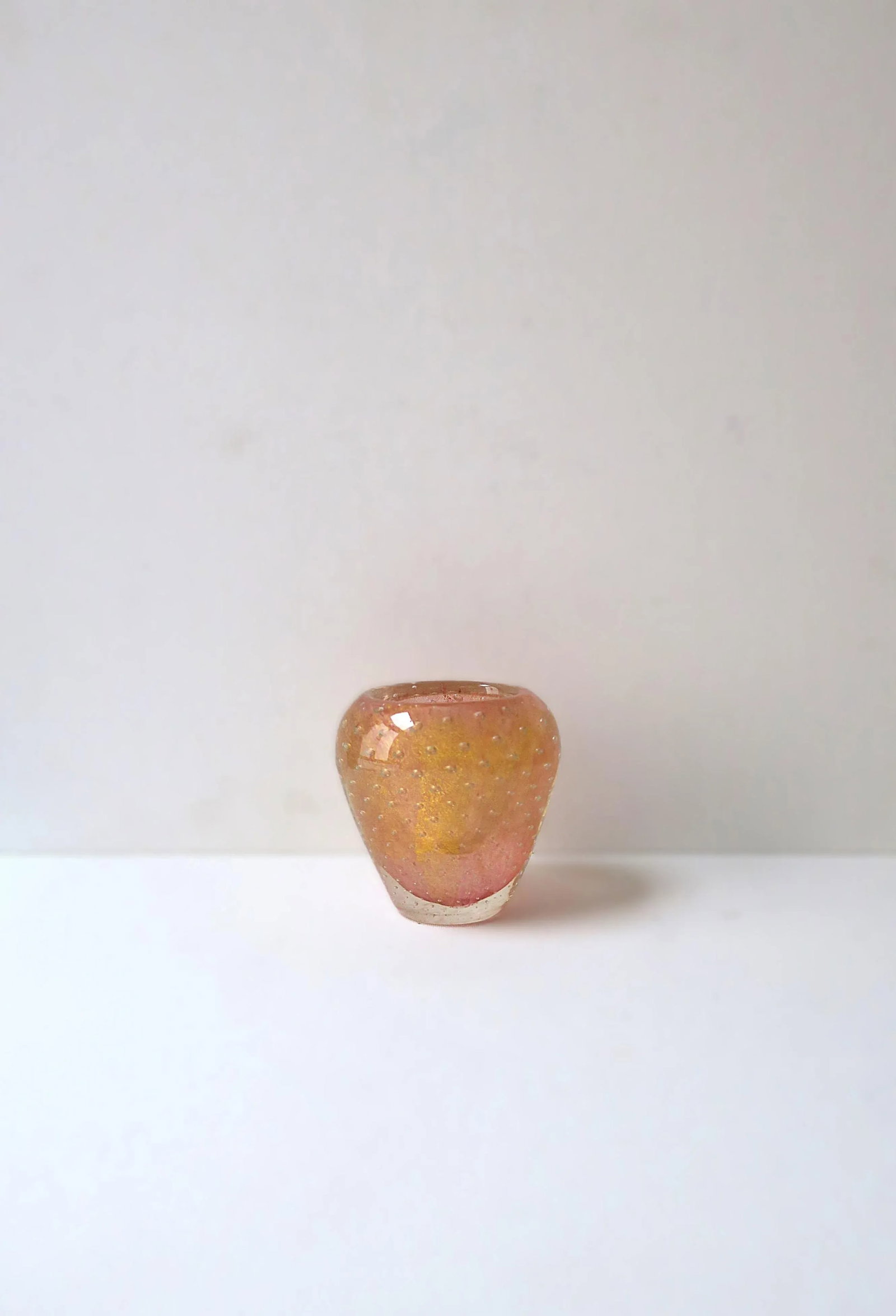 Pink and Gold Modern Italian Murano Barovier Toso Art Glass Vase - 6