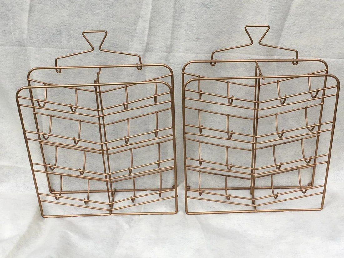 Mid-Century Modern Iron Wine Racks - a Pair - 6
