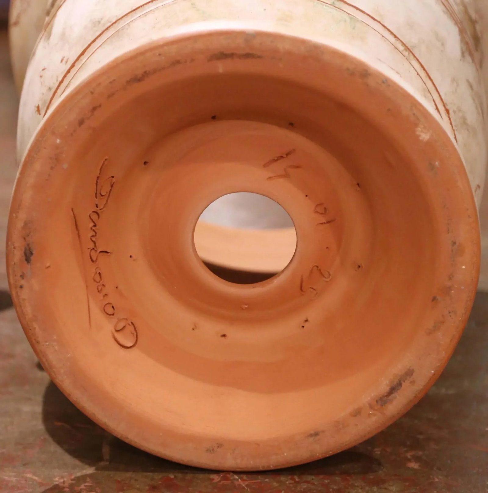 Pair of French Weathered Terracotta Anduze Planters by La Madeleine - 14