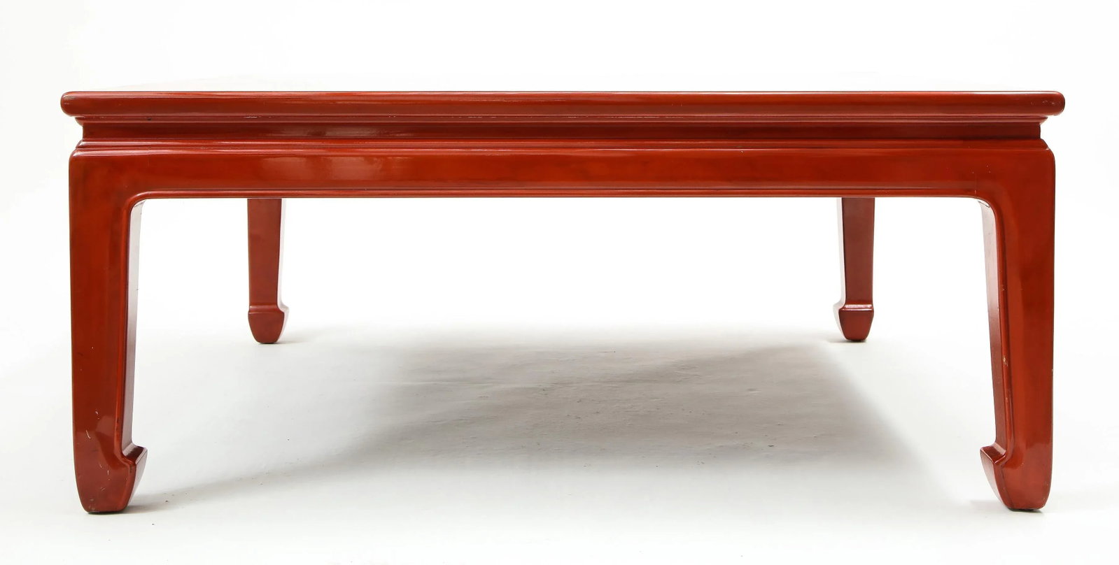Red Lacquer and Gilt Chinoiserie Square Coffee Table - 6