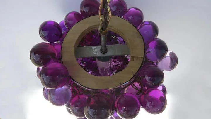 Vintage Mid-Century Acrylic Cluster Grape Chandelier - 3