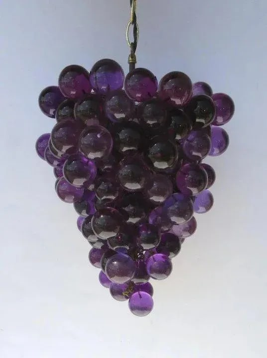Vintage Mid-Century Acrylic Cluster Grape Chandelier - 4