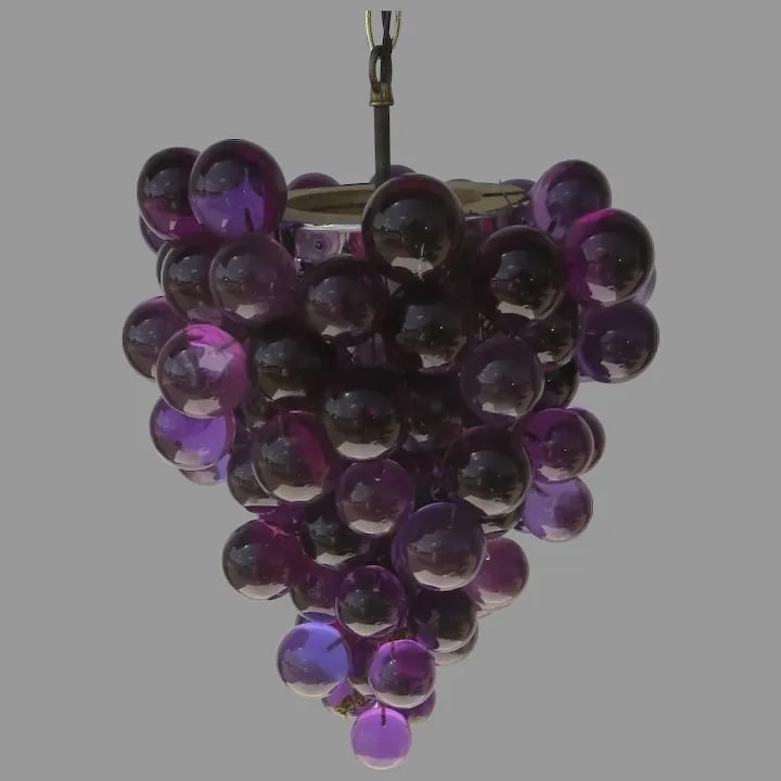 Vintage Mid-Century Acrylic Cluster Grape Chandelier - 6