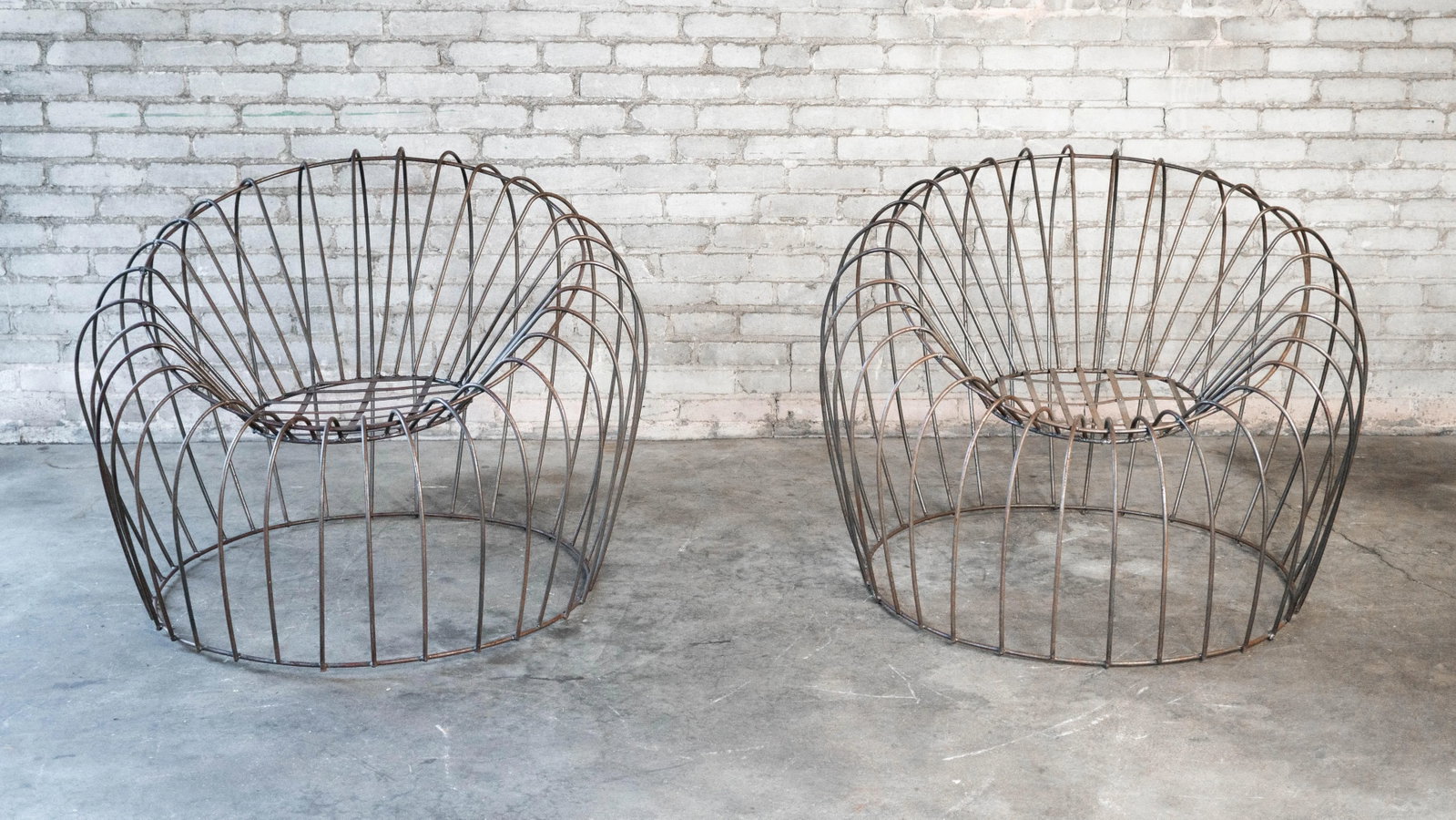Mid Century Modern Metal Bubble Chairs - A Pair - 6