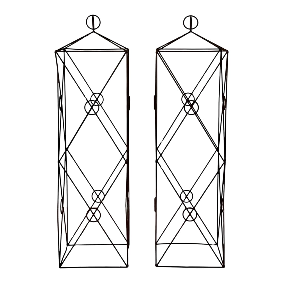 20th Century Wrought Iron Square Garden Obelisks - Set of 2 (1 of 12)