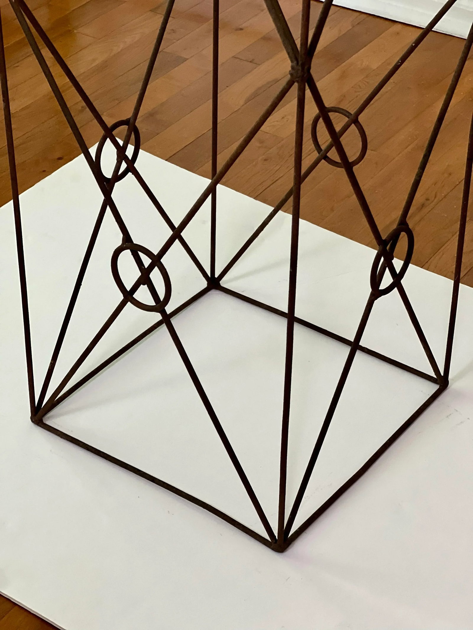 20th Century Wrought Iron Square Garden Obelisks - Set of 2 - 7