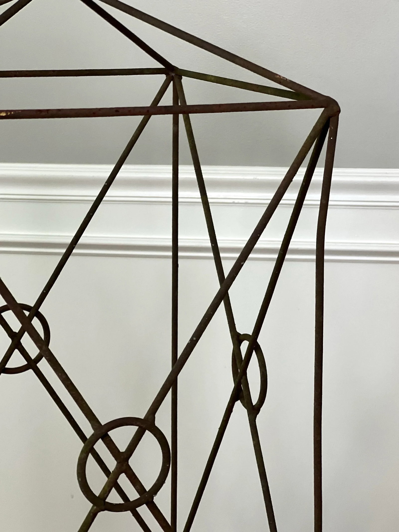 20th Century Wrought Iron Square Garden Obelisks - Set of 2 - 8