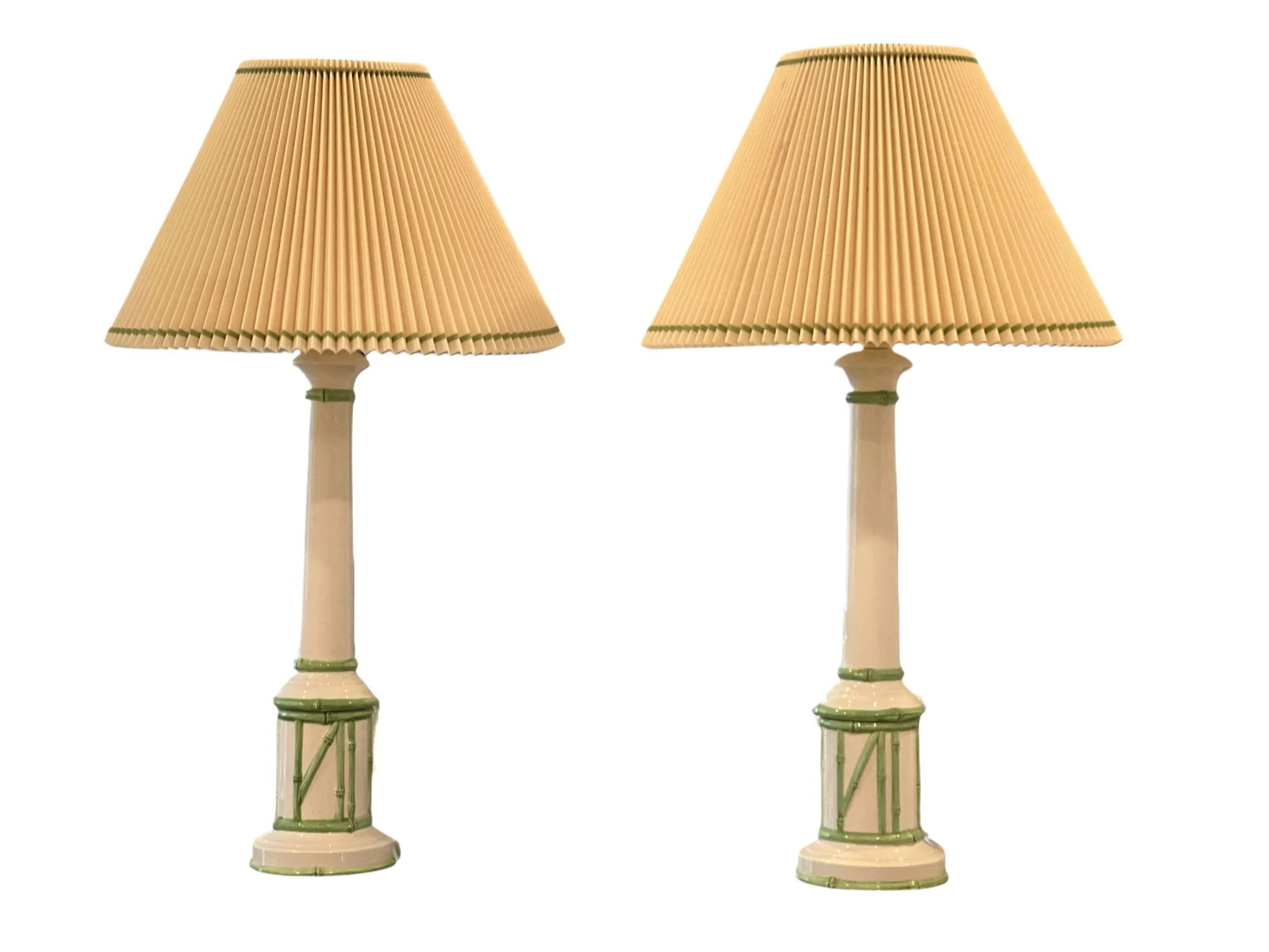 Pair of 1980s Palm Beach Style Faux Bamboo Italian Lamps - 17