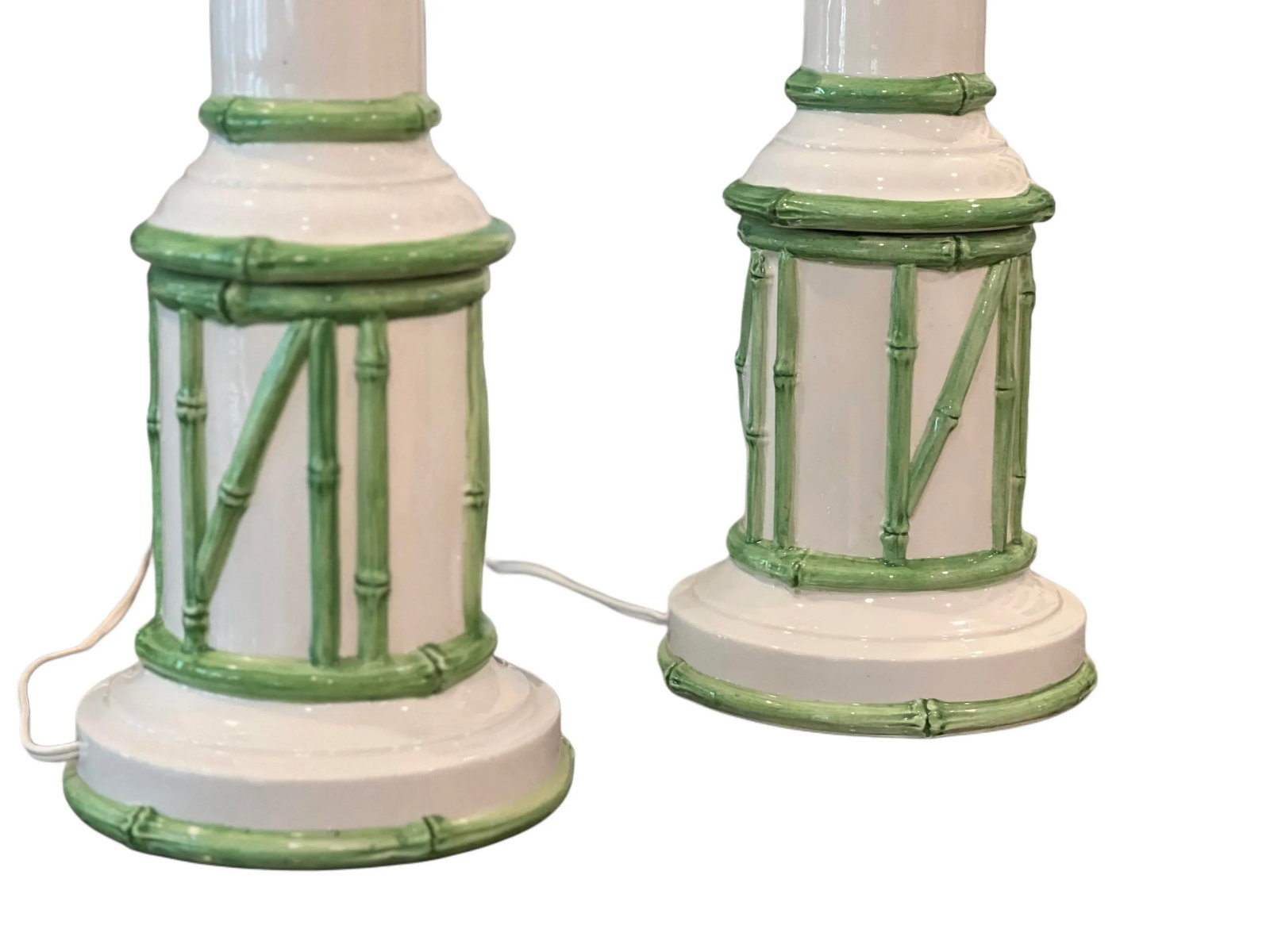Pair of 1980s Palm Beach Style Faux Bamboo Italian Lamps - 4