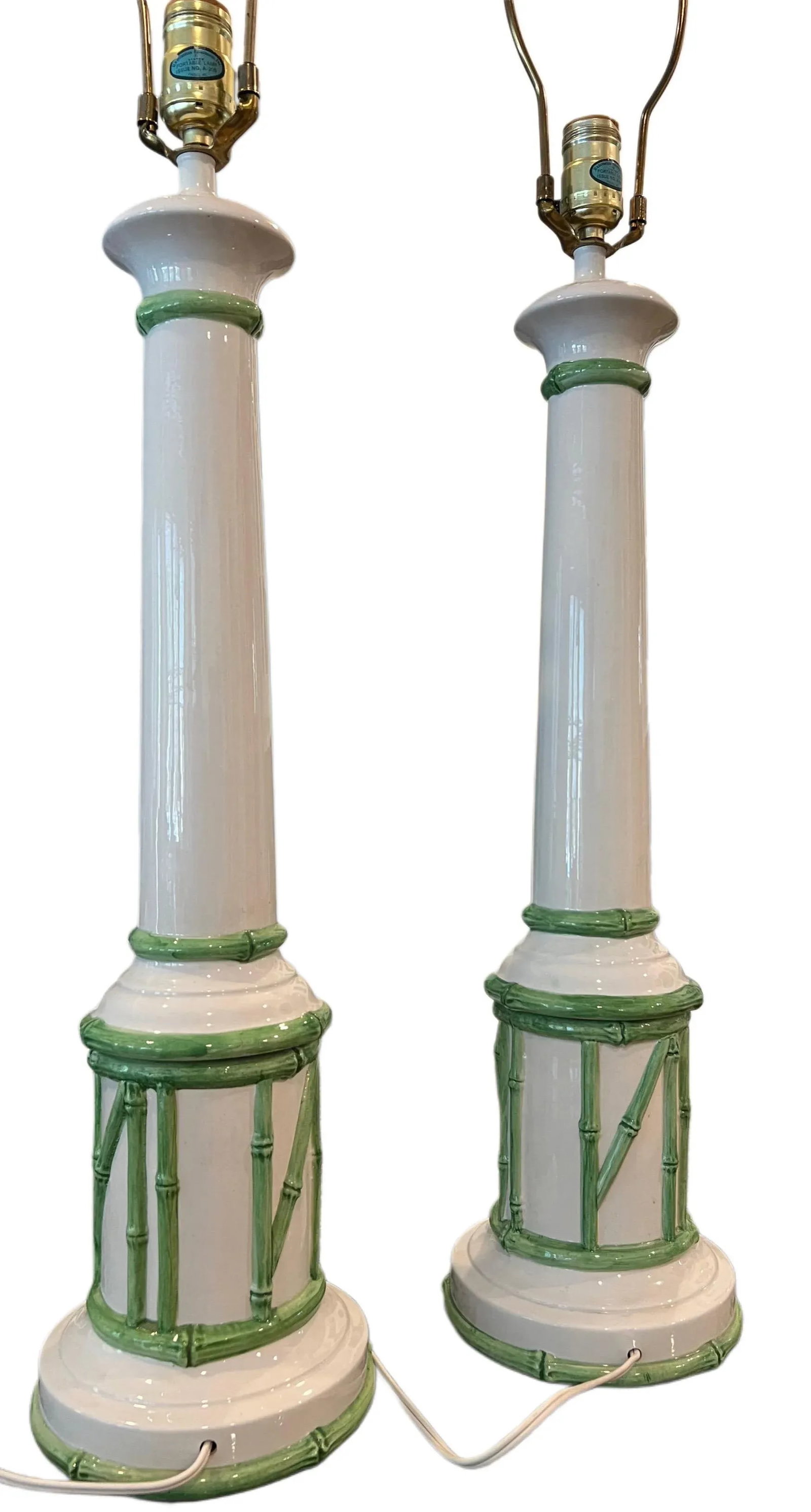 Pair of 1980s Palm Beach Style Faux Bamboo Italian Lamps - 5