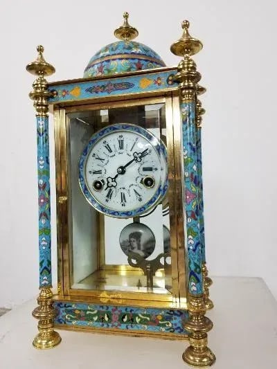 Vintage Asian Cloisonne Clock - 11