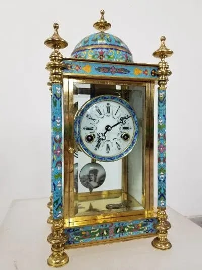 Vintage Asian Cloisonne Clock - 13