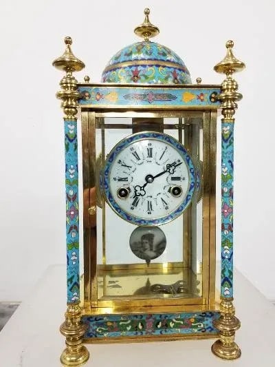 Vintage Asian Cloisonne Clock - 4