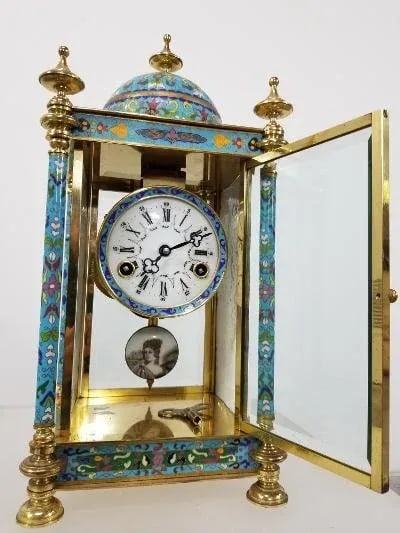Vintage Asian Cloisonne Clock - 6