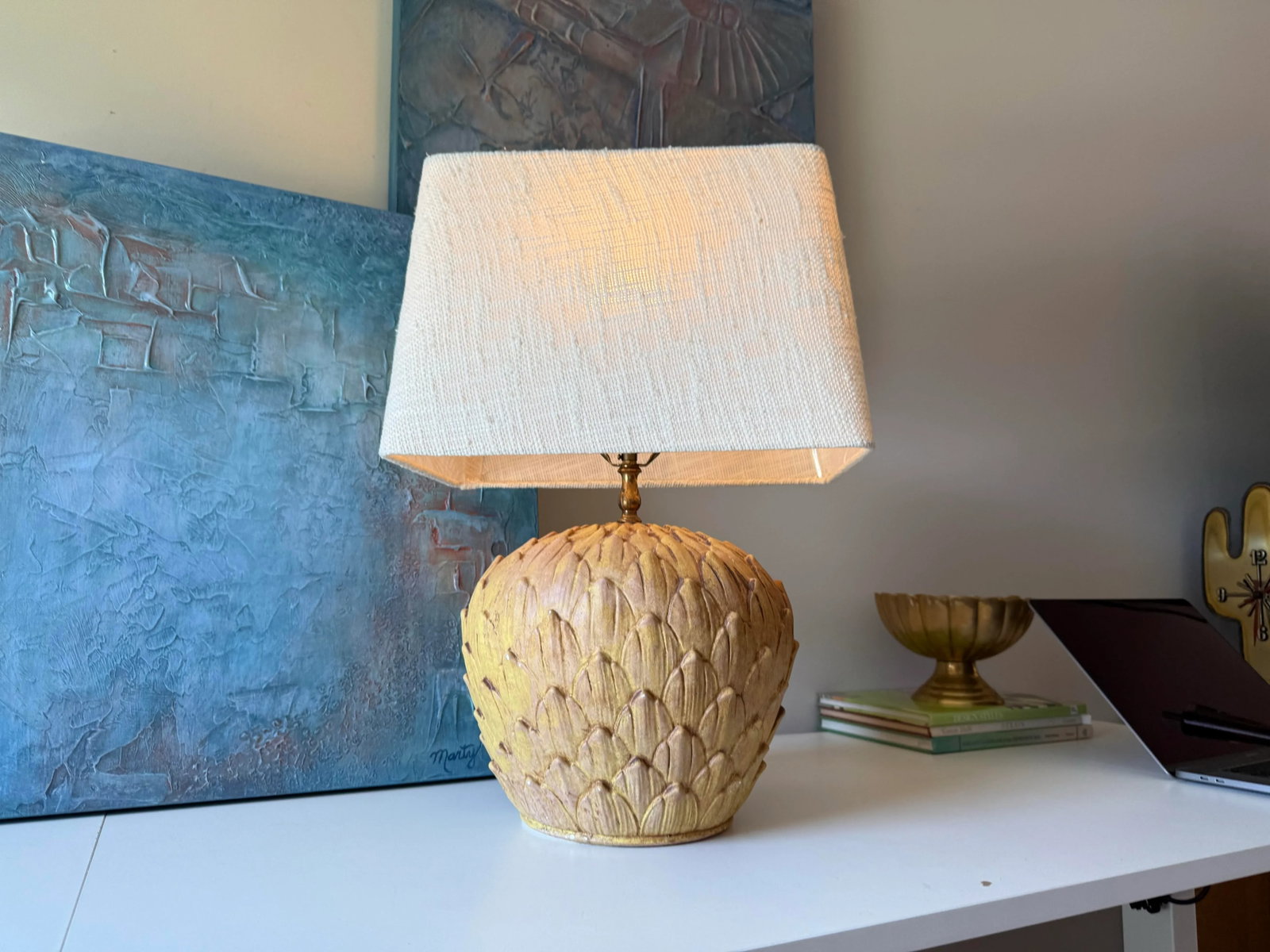 1960s Italian Ceramic Artichoke Table Lamp - 3