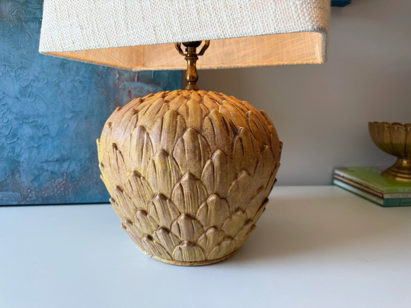1960s Italian Ceramic Artichoke Table Lamp - 5
