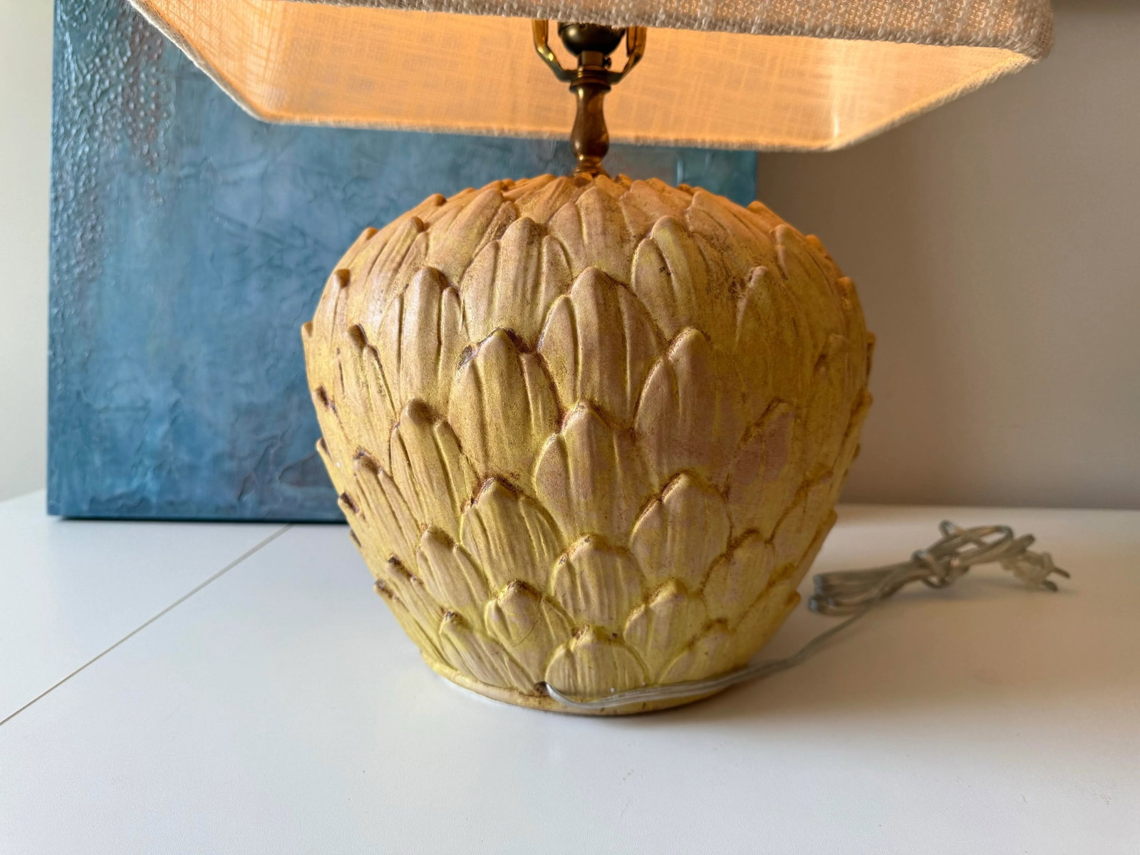 1960s Italian Ceramic Artichoke Table Lamp - 7