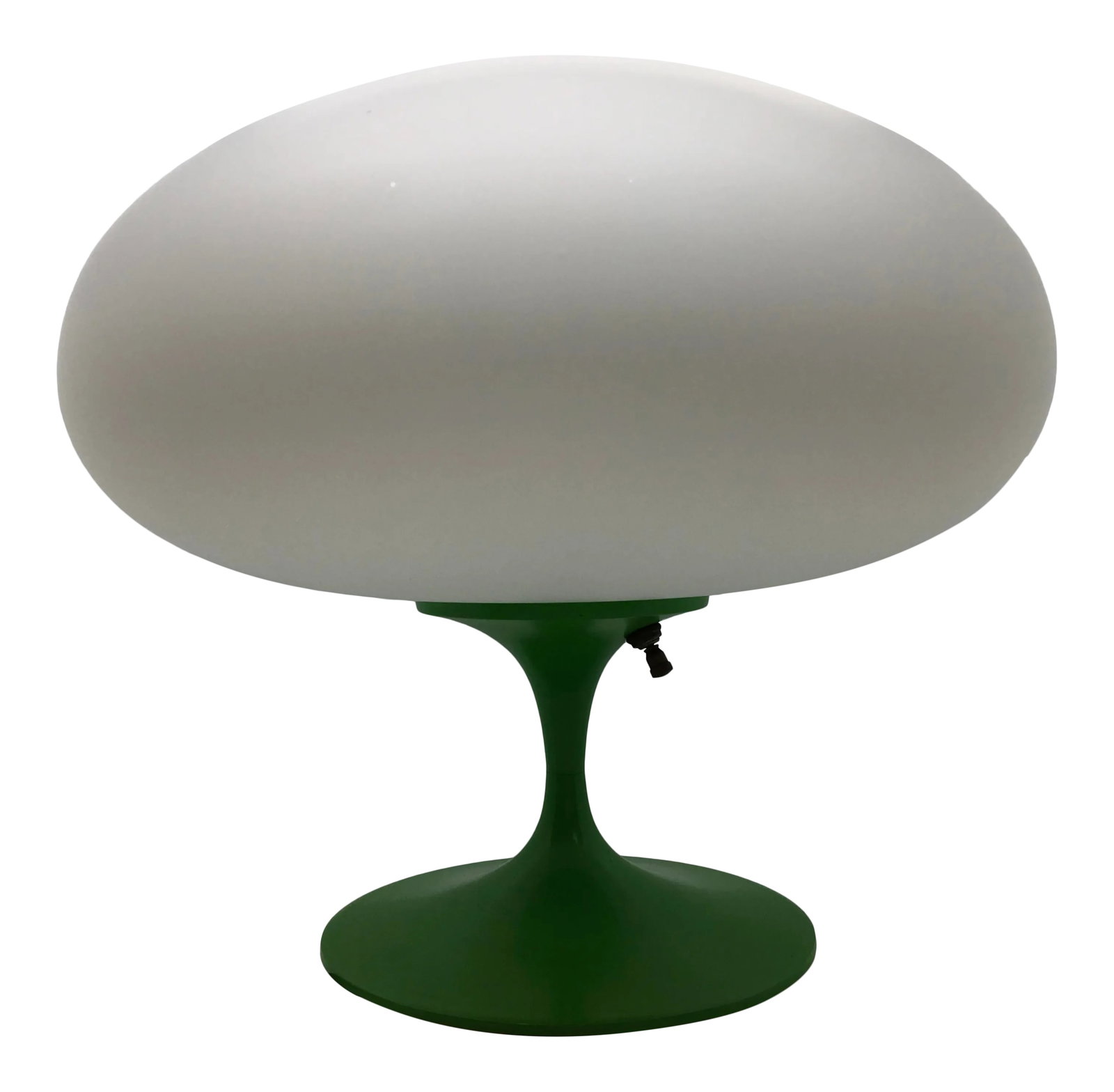 Vintage Laurel "Mushroom" Lamp: Stunning vintage Laurel Lamp from the Laurel Lamp MFG Co. Bright green with original white shade, wiring and label. Lamp is in almost mint condition. Slight chips where glass sits on base, completely