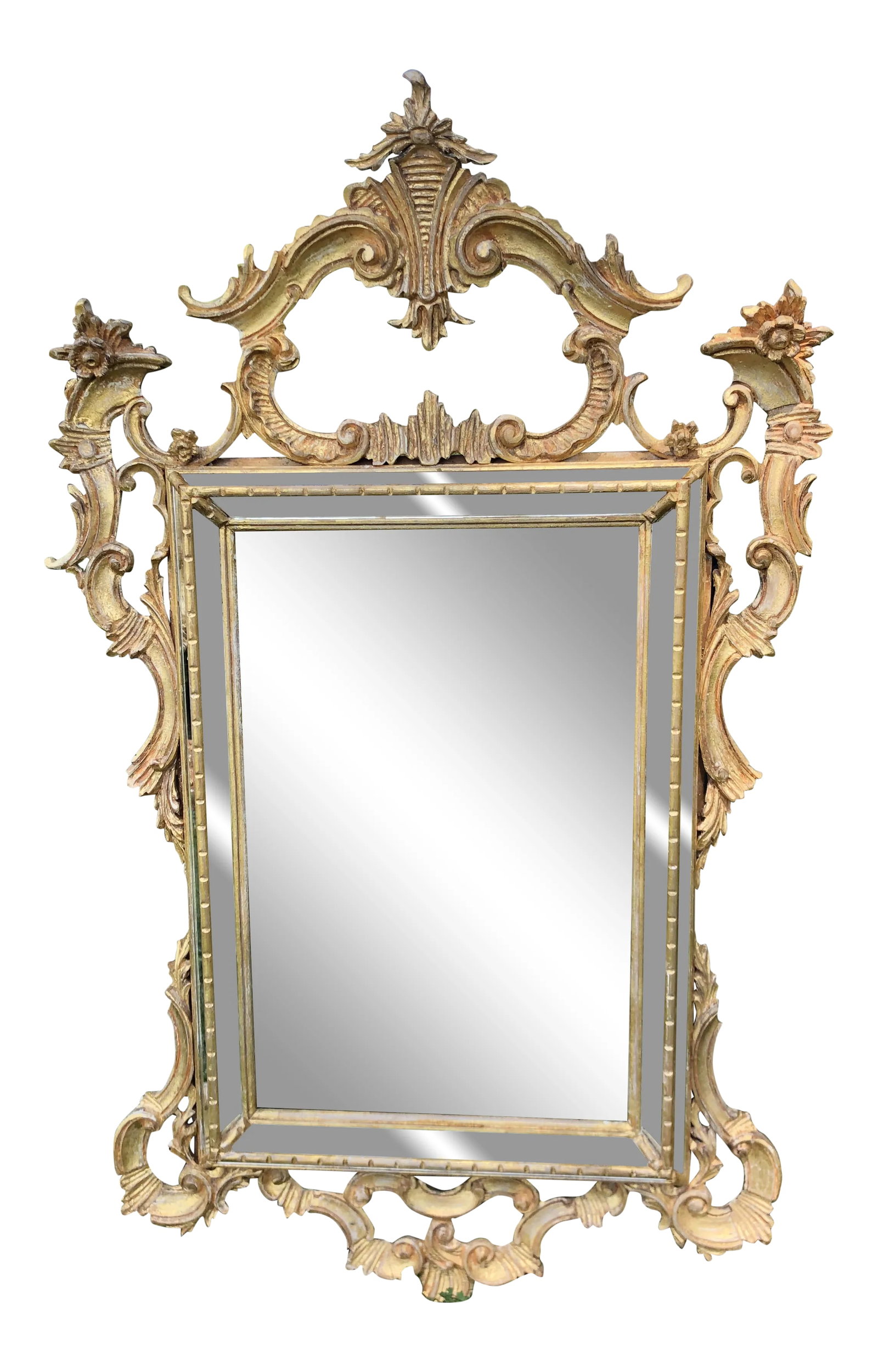 1970s Italian Rococo Rectangular Gilt Mirror by La Barge (1 of 12)