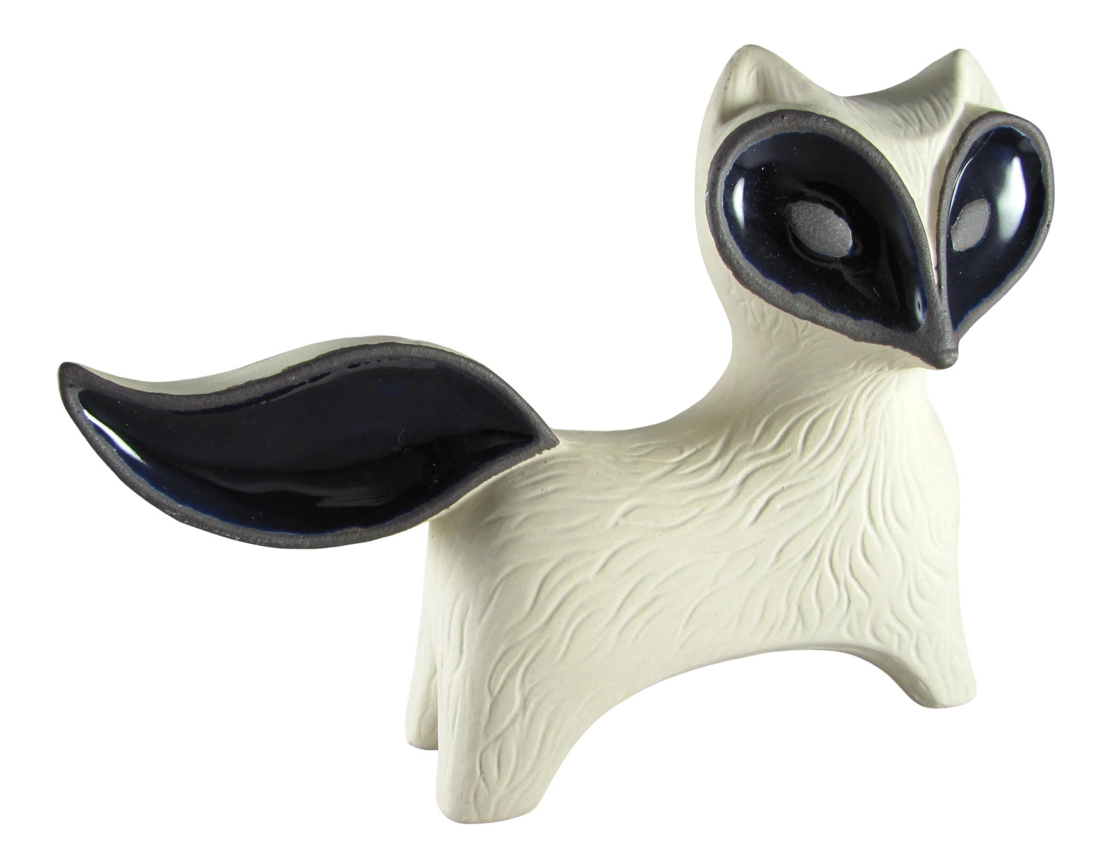 Jonathan Adler Style Glass Menagerie Ceramic Fox: This was not produced by Jonathan Adler. When we found this several years ago, we knew we would be on a long mission to find the maker. Knowing that some of Jonathan Adler's work is based on mid
