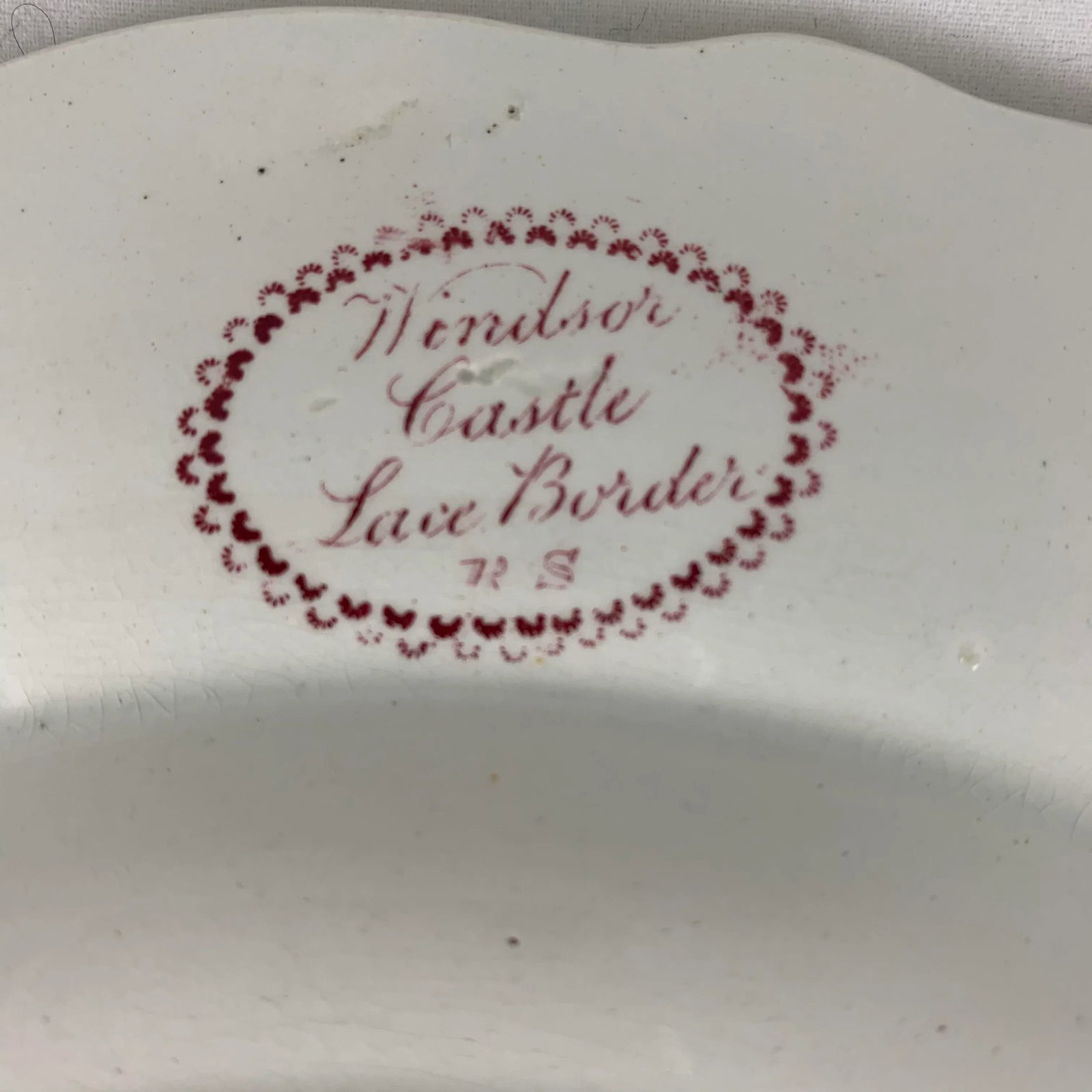 English Ralph Stevenson 'Windsor Castle' Red Transferware Dinner Plates, Set/4 - 10