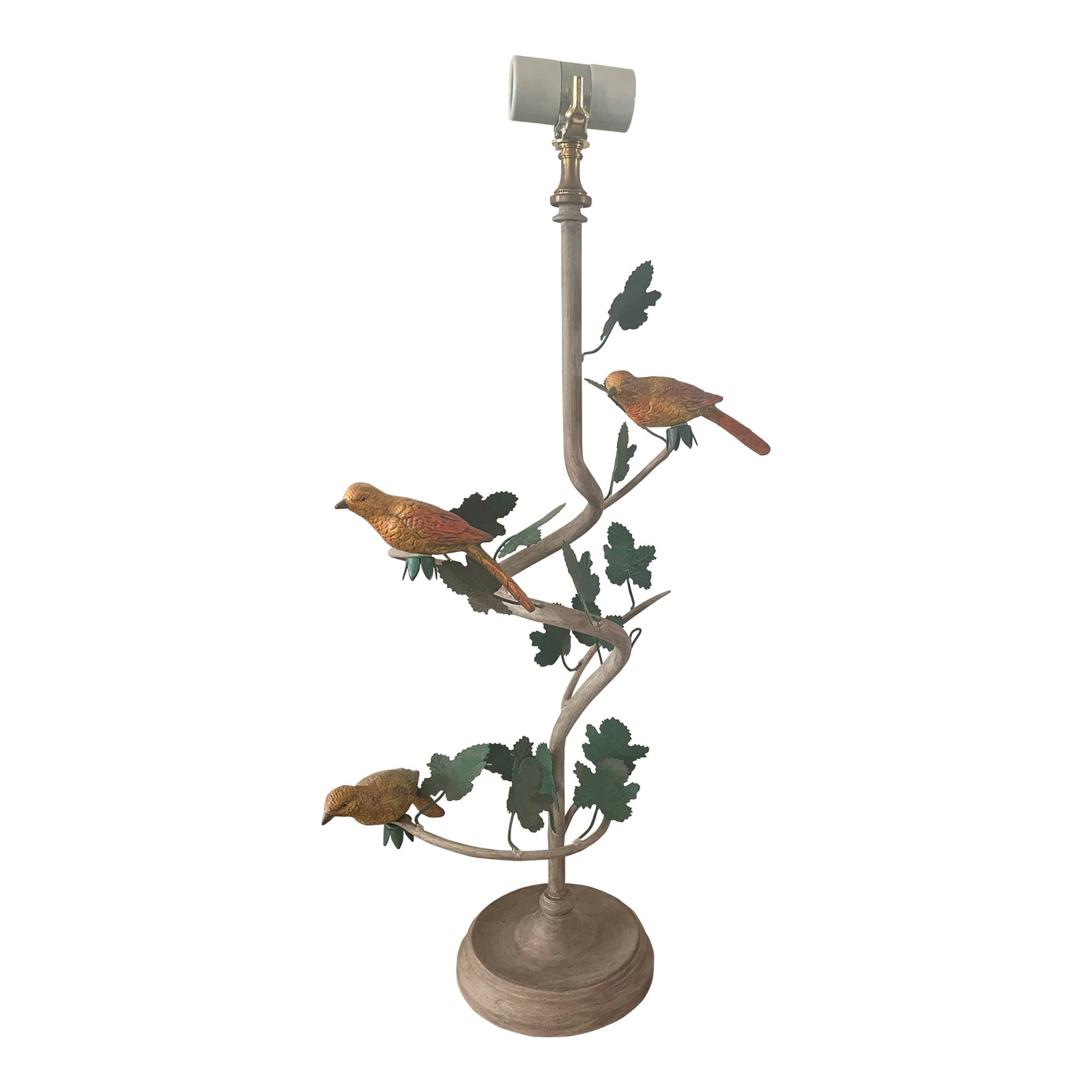 1990s Chelsea House Metal & Marble Lamp With Birds: No Chelsea House mark but is a Chelsea House piece. Heavy, tall, has a marble base. This lamp is made for 2 lightbulbs. Condition: Alterations: Original Condition Unaltered Imperfections: Some Imperfe