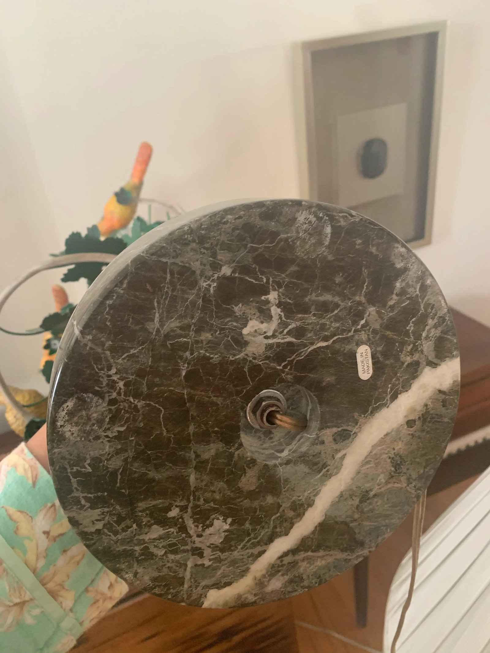 1990s Chelsea House Metal & Marble Lamp With Birds - 8