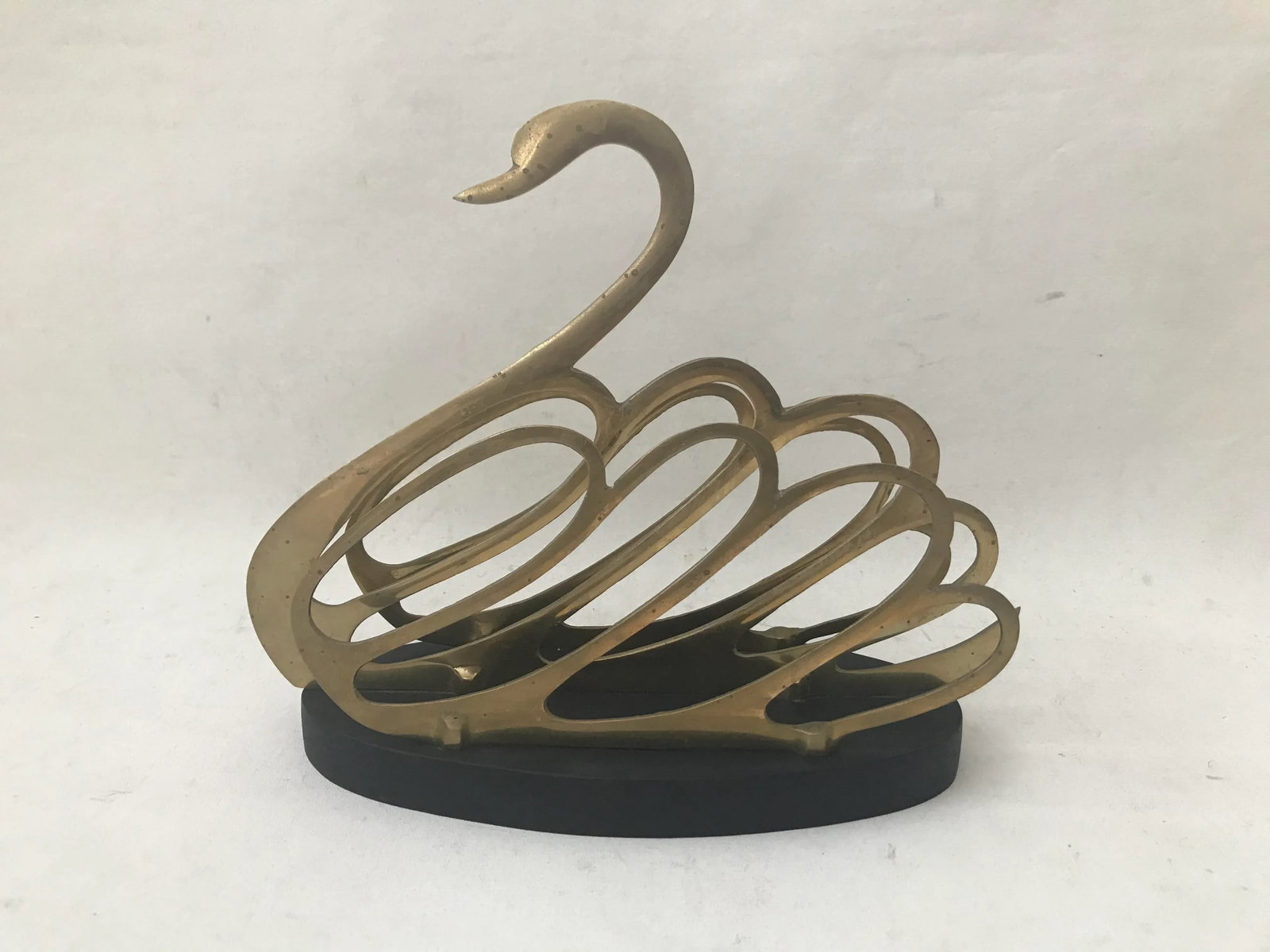 Brass Swan Letter Book Magazine Holder - 7
