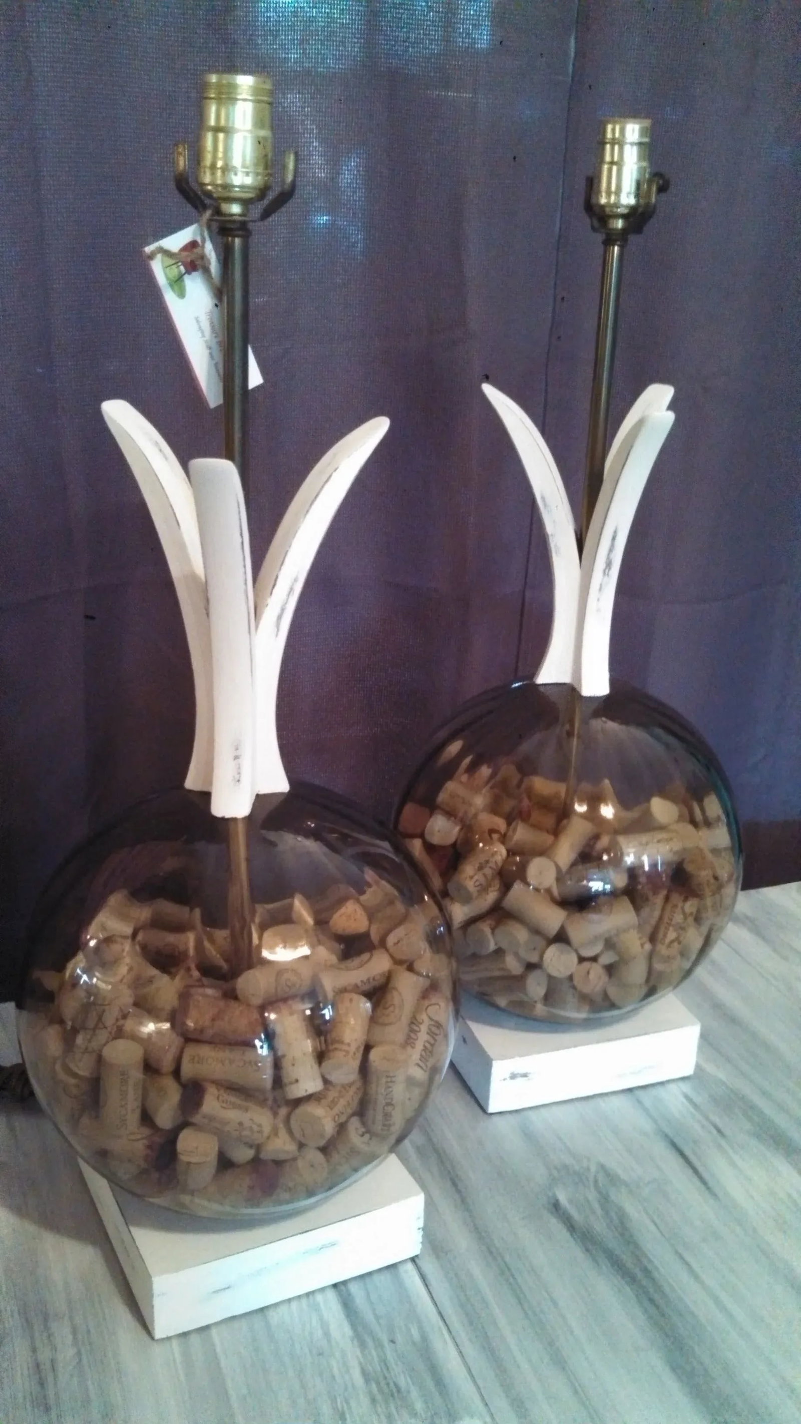 Mid-Century Modern Cork Lamps - A Pair - 3