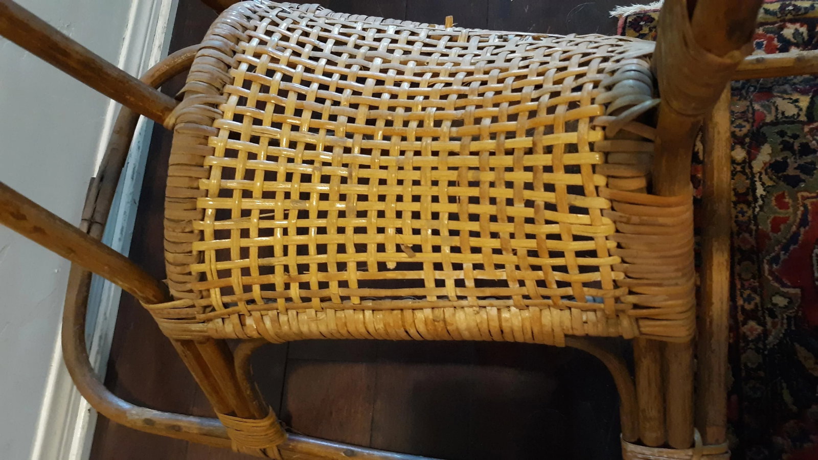Vintage Franco Albini Mid Century Modern Wicker Rattan Child Rocking Horse - 4