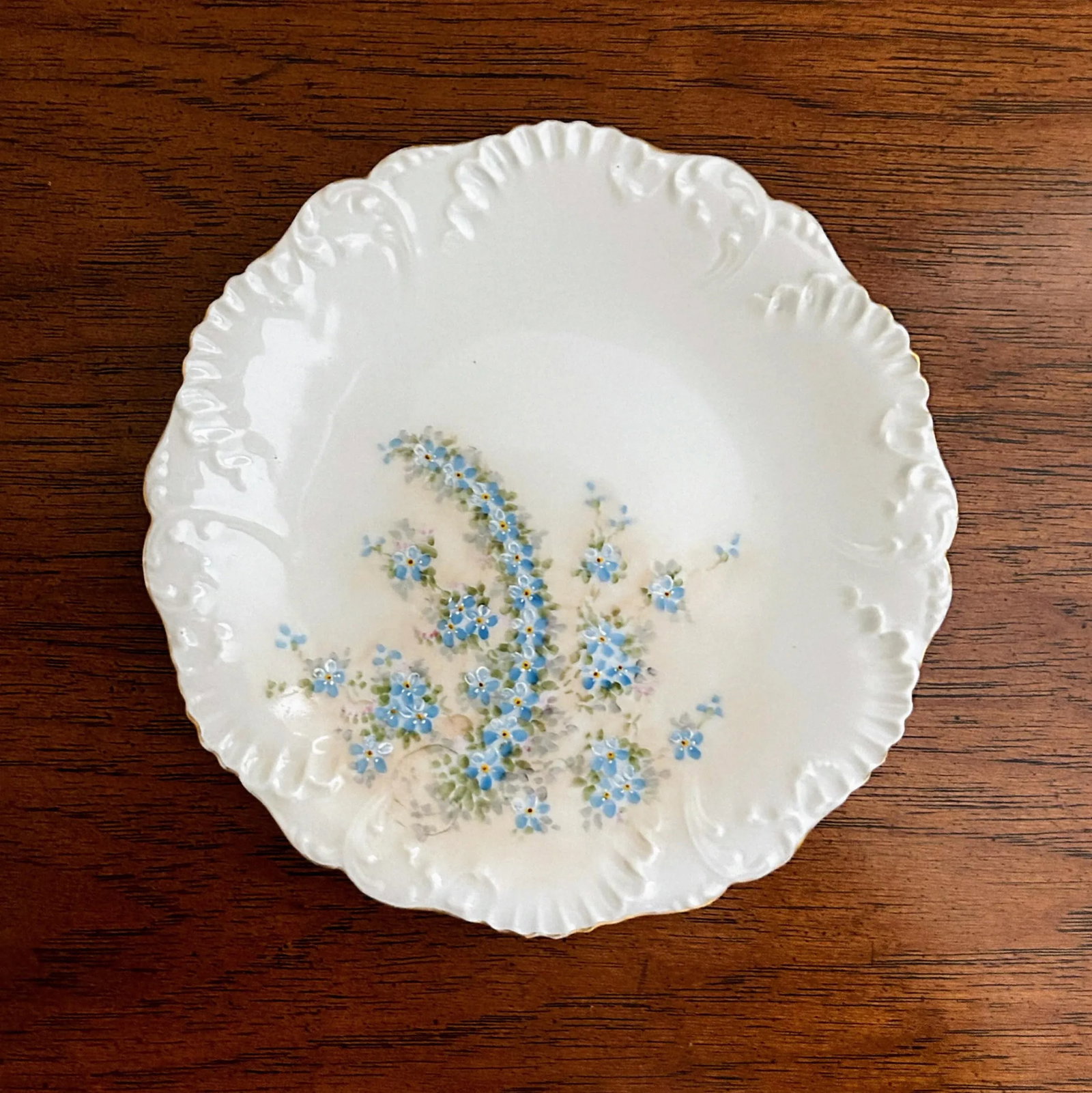 Antique Belle Epoque Limoges/Laviolette Forget-Me-Not Decorative Plate - 5