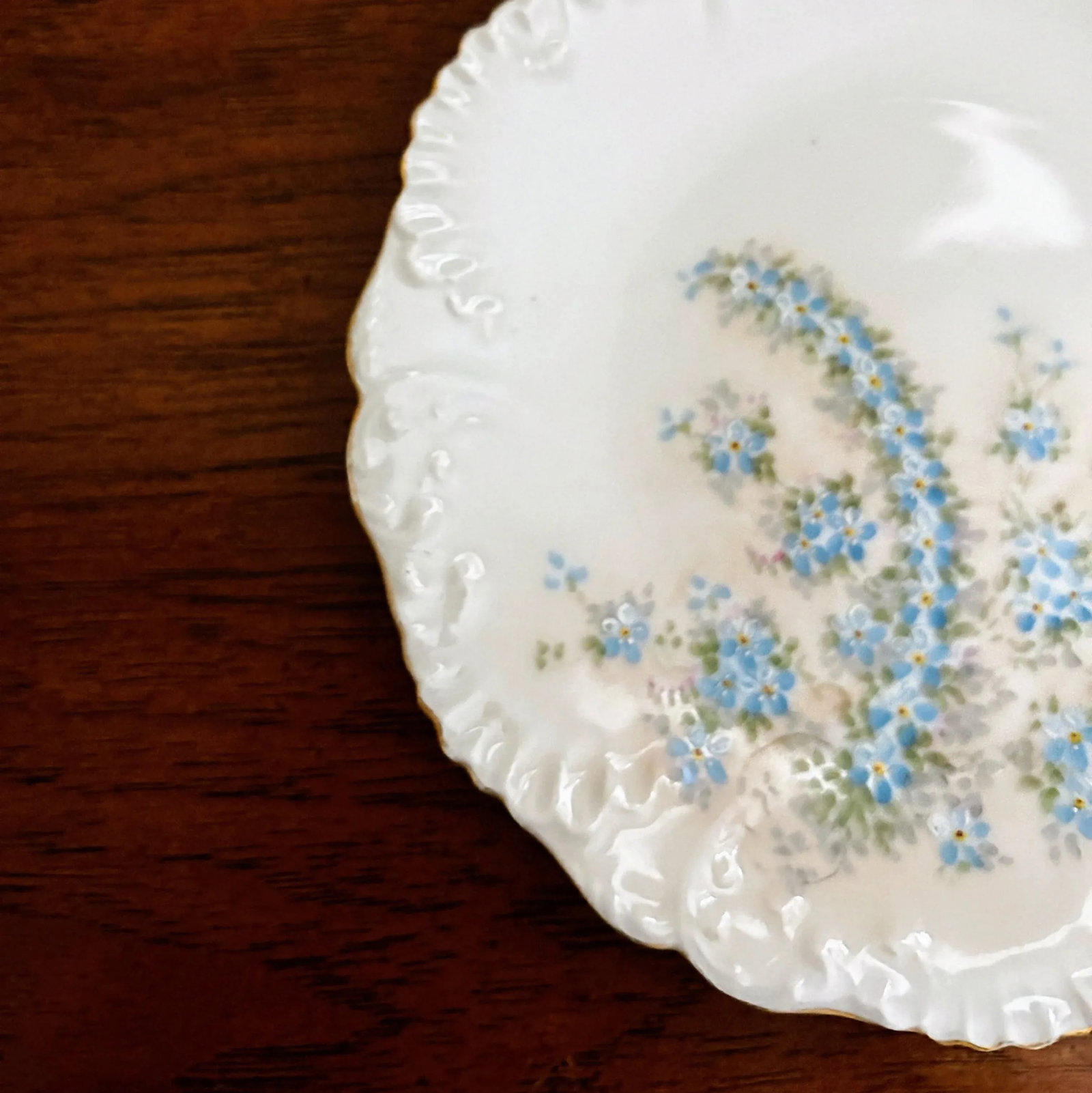 Antique Belle Epoque Limoges/Laviolette Forget-Me-Not Decorative Plate - 8